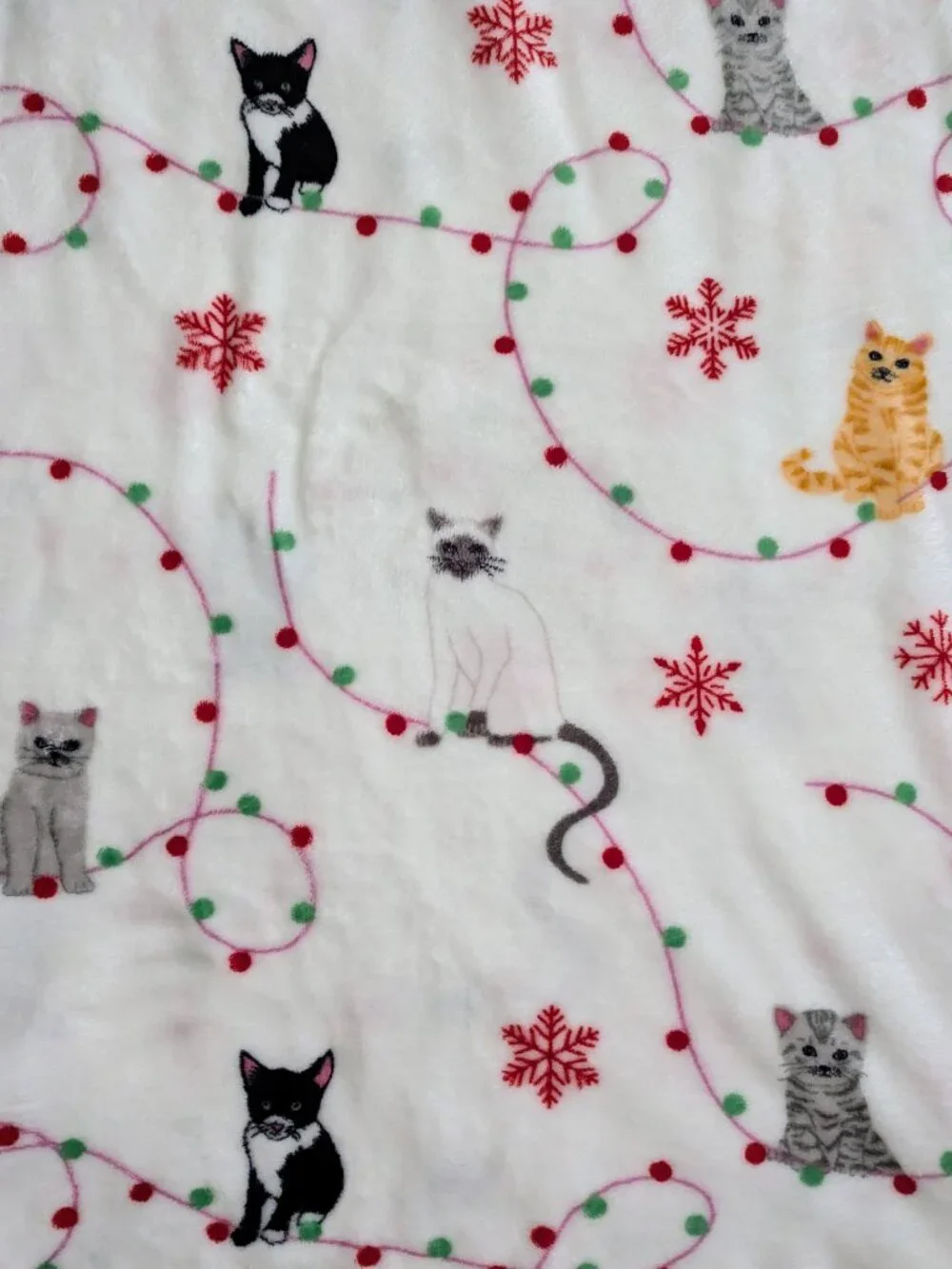 Elegant Comfort Twin Jingle Cats Fleece Blanket Set